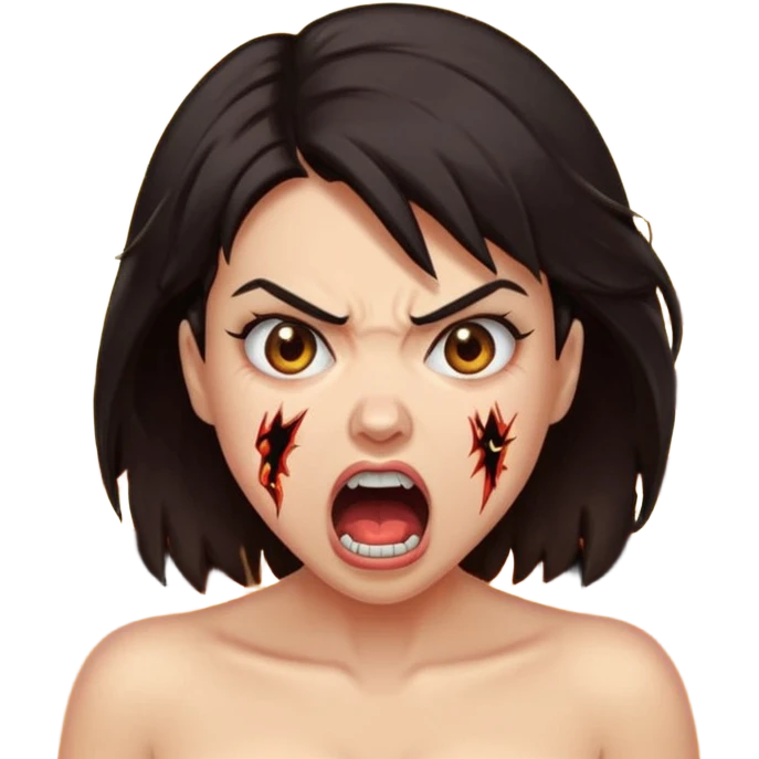 angry electrocuted woman emoji