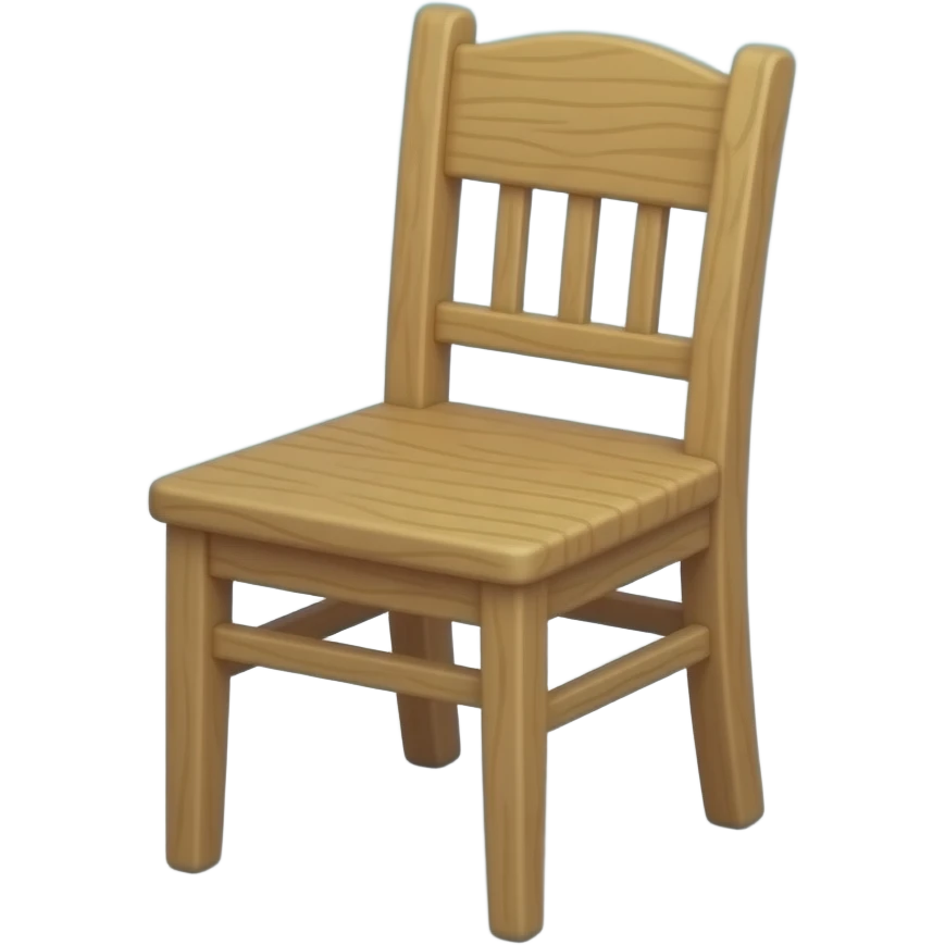 crea una silla de madera en un fondo celeste emoji