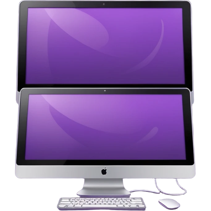 2 dark purple wide screen monitors emoji