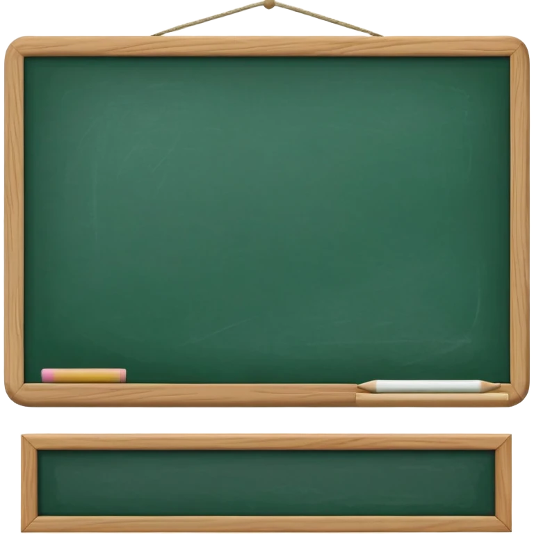 classic green classroom chalkboard with chalk and eraser emoji