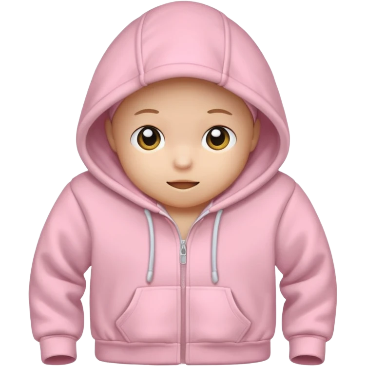 baby pink colour hoodie with hood emoji emoji