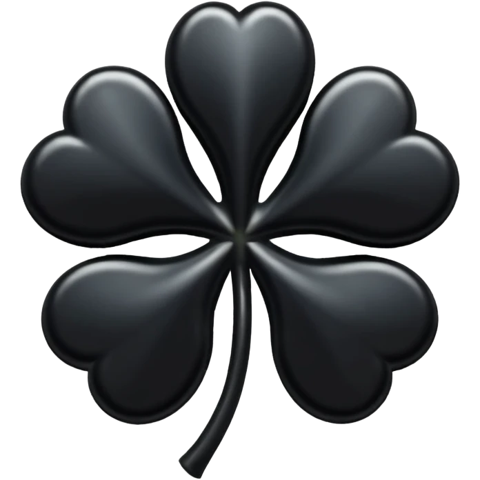 Five leaf black clover emoji