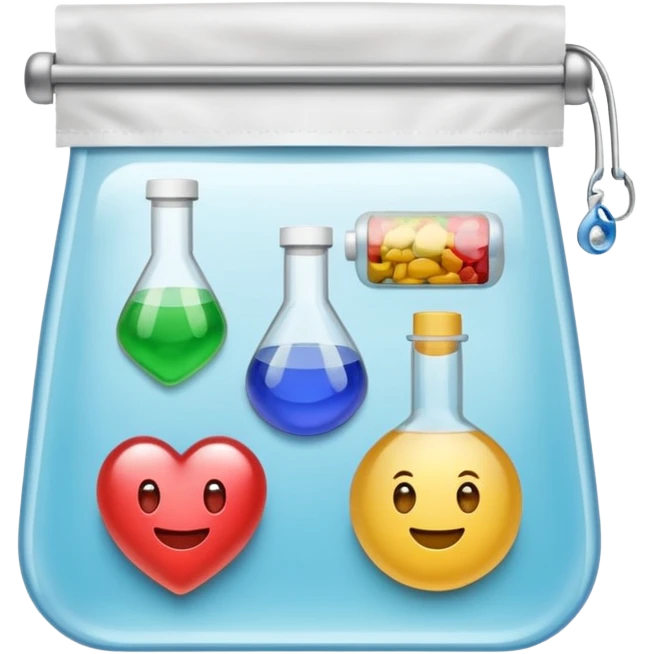 pochons transparents avec des médicaments dedans qui sourient et rigolent emoji