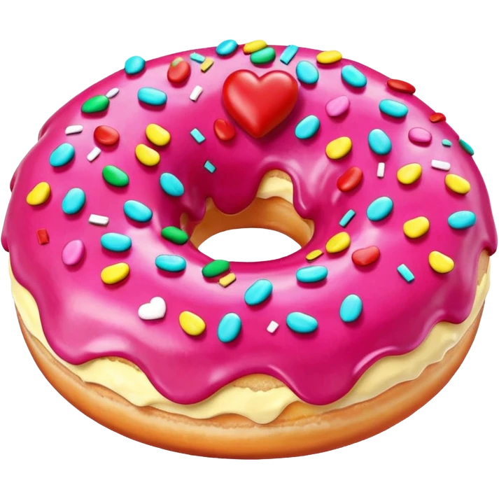 pastel donut decorated with hearts emoji