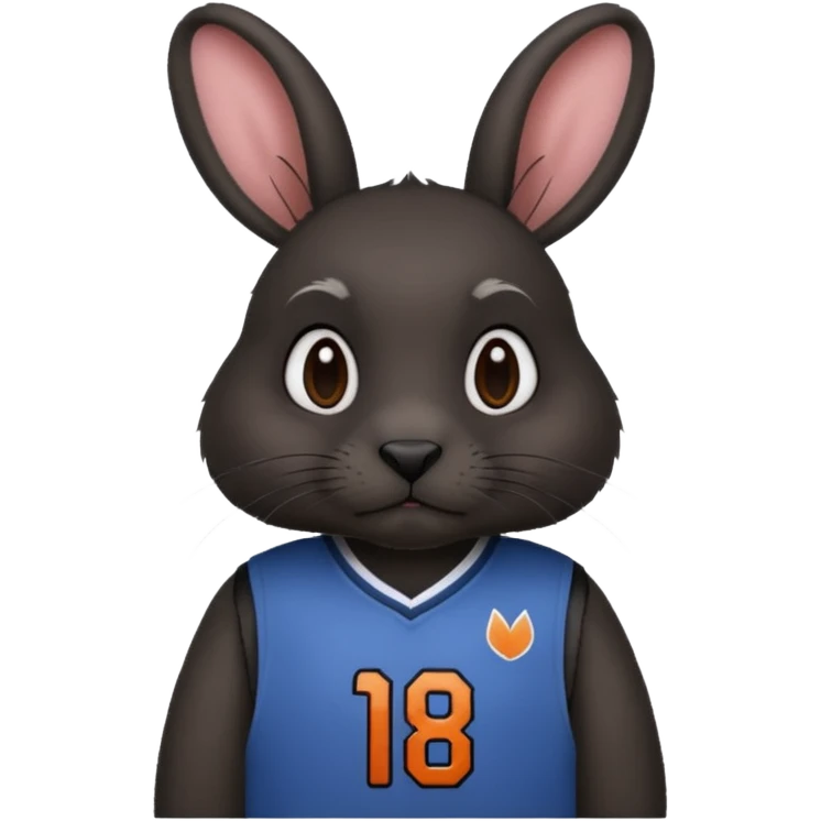 black rabbit with jersey emoji