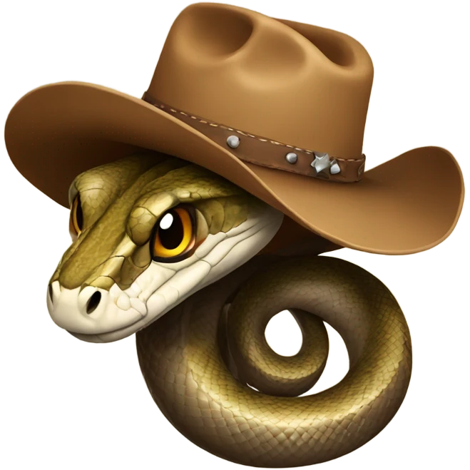 Snake wearing a cowboy hat emoji