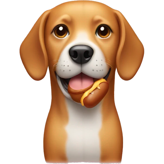 dog with a hot dog for body emoji