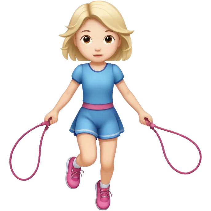 small girl skipping with a single rope emoji