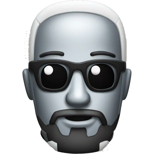 Robot emoji with beard emoji