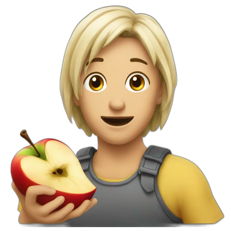 Adel eat apple emoji