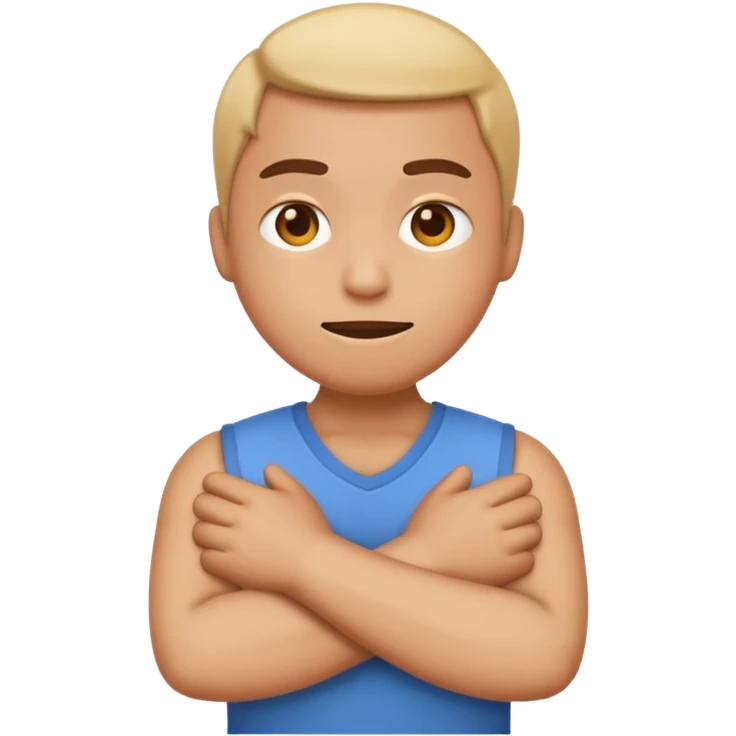 a funny emoji of a person with crossed arms conveying 'nah' meaning, humorous style emoji
