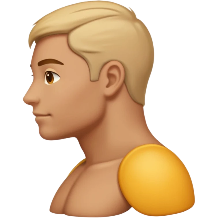 Create a shoulder emoji with all 3 delts visible. Side shoulder view. Arms down and show only shoulder part. Describe shoulder with more details. emoji