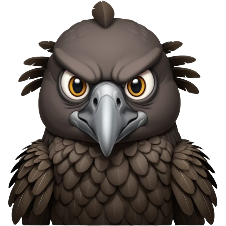   Old black angry  vulture looking ahead emoji