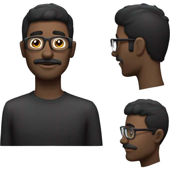 Hombre  cabello negro y con lentes emoji