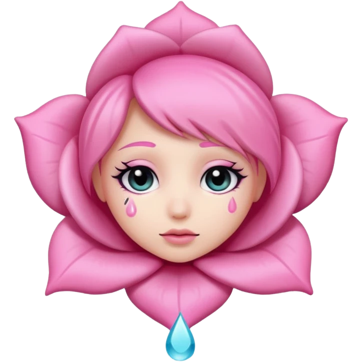 pastel emo rose with a teardrop emoji