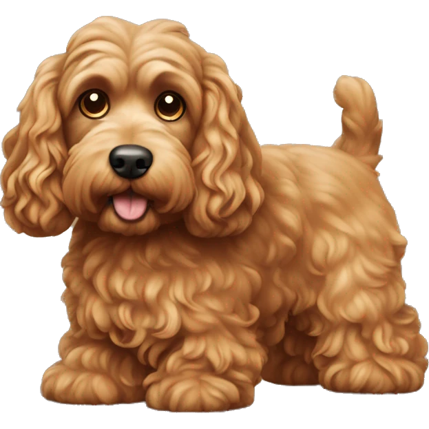 Caramel cockapoo dog emoji