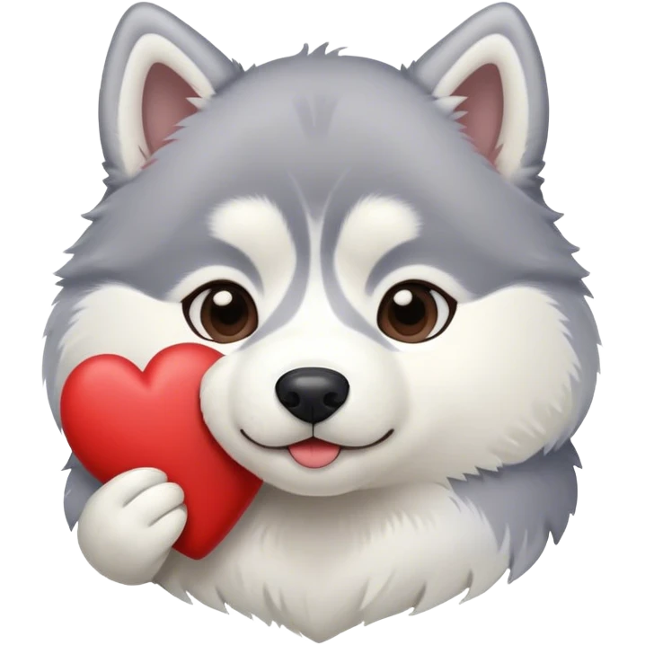 Husky Holding a Heart  emoji