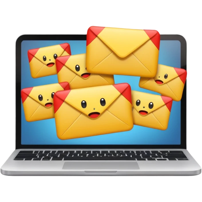 a lot of notification email to respond emoji