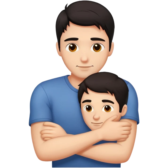 Hot dark haired guy cuddling  emoji