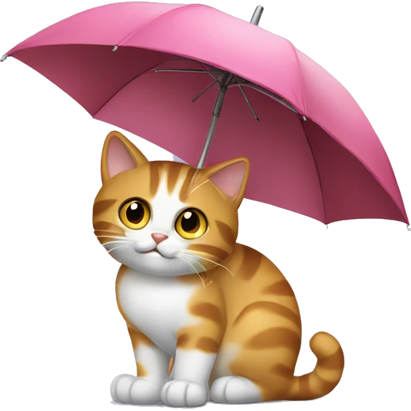 Cat with unbrella emoji