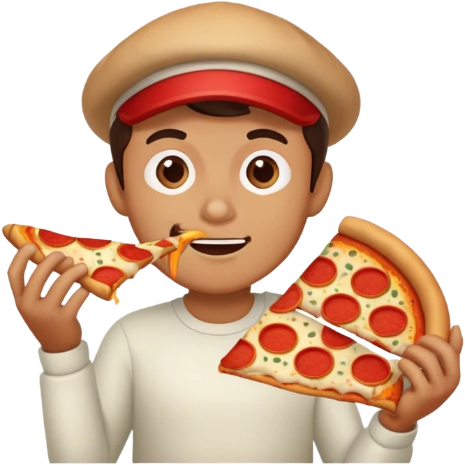 Morio eating pizza emoji