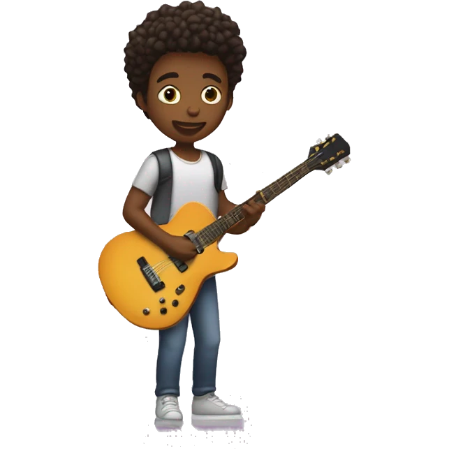 person calmly playing a rnb guitar emoji