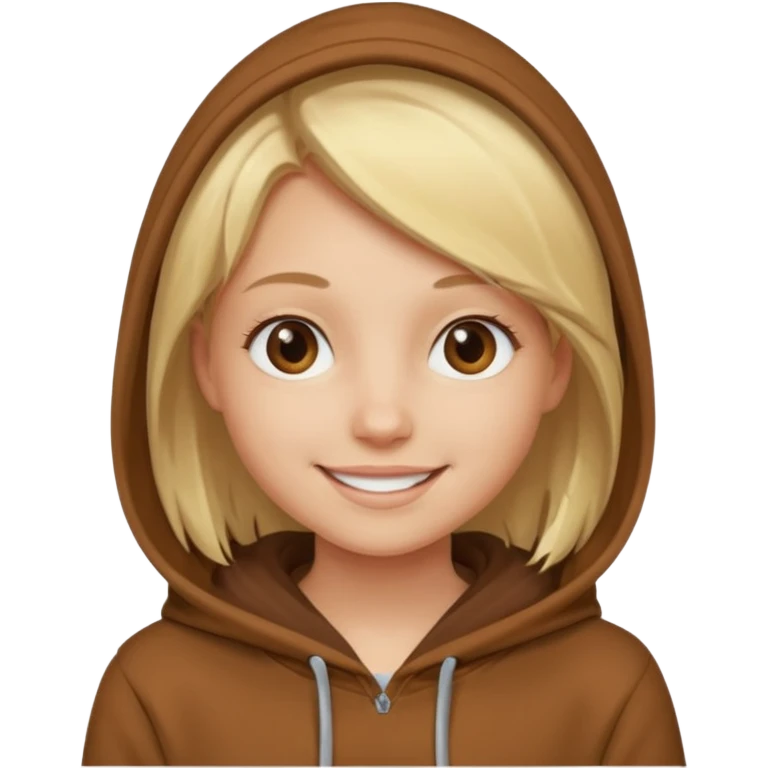 blondegirl with brown hoodie emoji