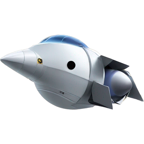A bird flying into a spacecraft in front of the moon emoji