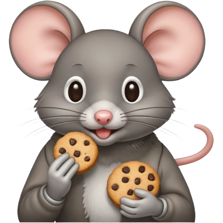 Ratón comiendo una galletita emoji