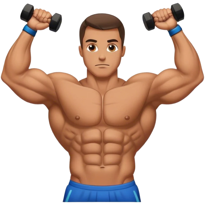 bodybuilder laying down abs exercise emoji