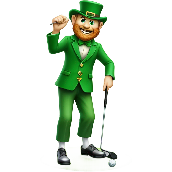 Leprechaun golfer emoji