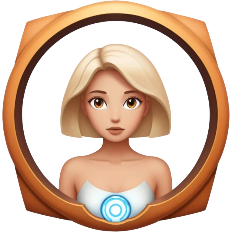 A woman with the portal in her upper body mysterious and alluring  emoji