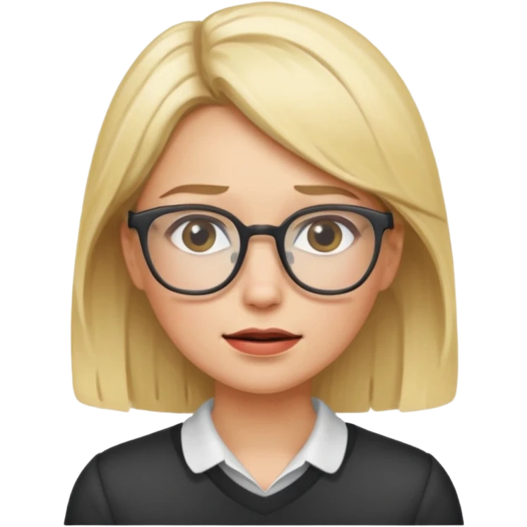 Emotional blonde with glasses emoji