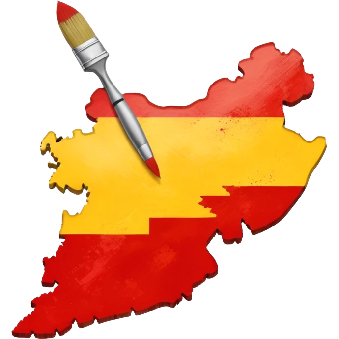 Create a emoji an Karnataka Map top yellow brush paint type and bottom red brush paint type emoji
