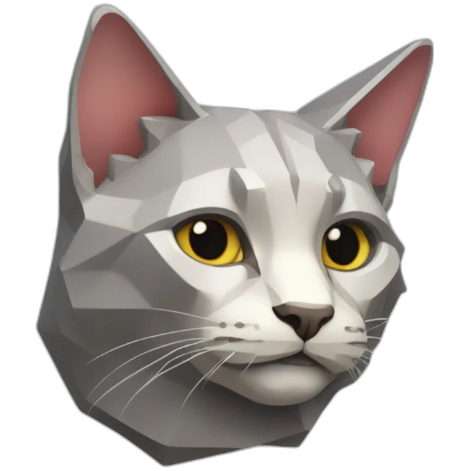 flat-shaded-low-polygon-cat emoji