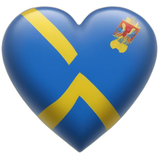 coeur drapeau russie et ukraine emoji