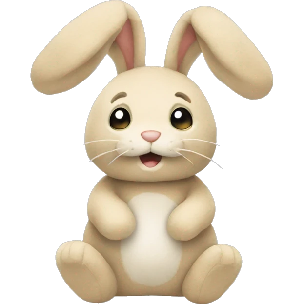 A small beige plush rabbit toy emoji