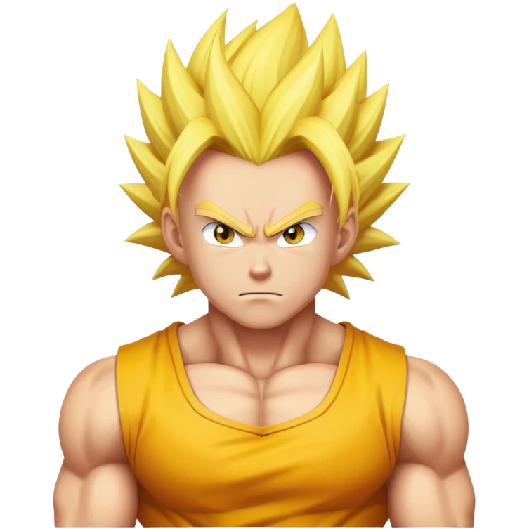 super saiyan with spiky yellow hair emoji