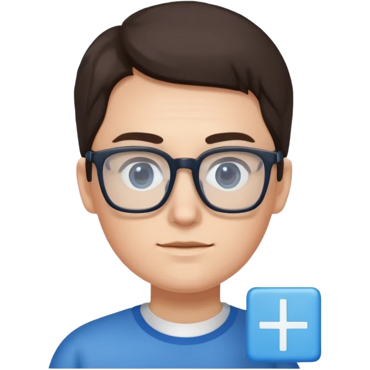 Blue square, Has glasses emoji