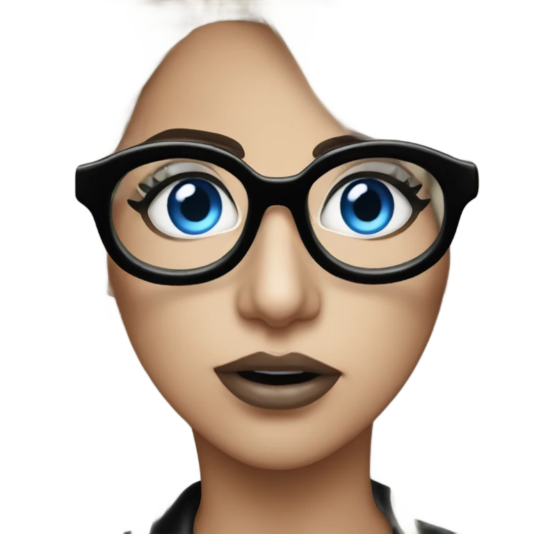 Real pokerface lady gaga blue eyes wearing black glasses  emoji