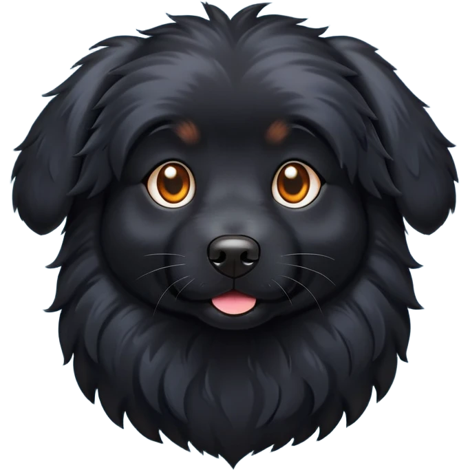 perrito negro con aureola emoji