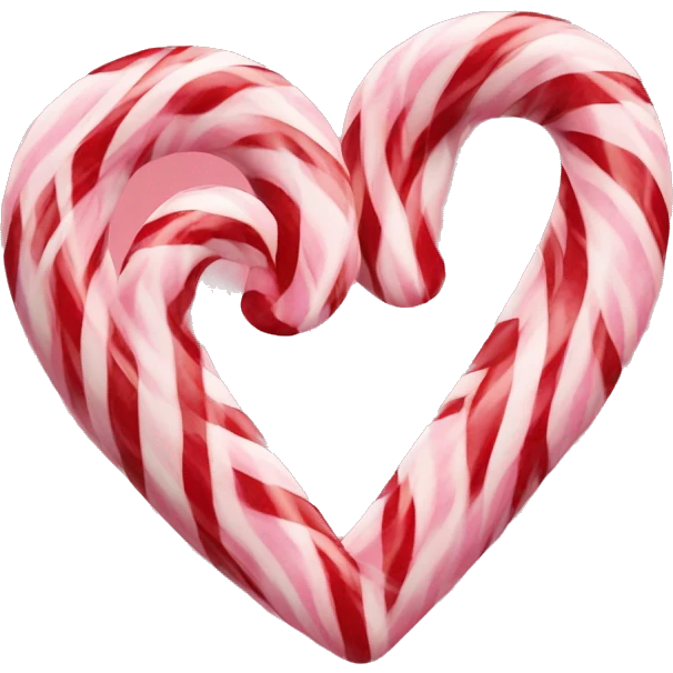Candy cane heart shaped emoji