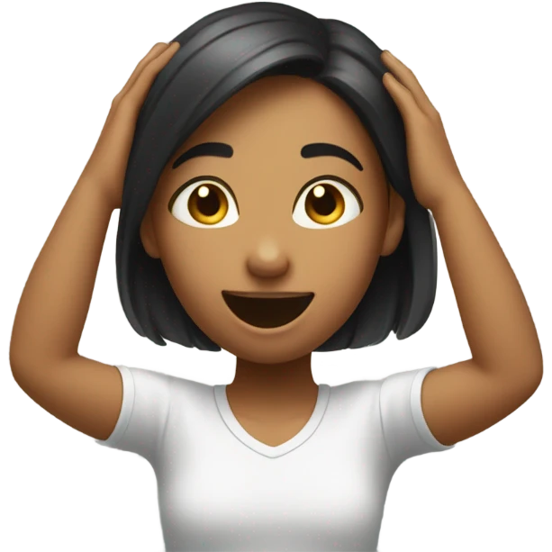 Girl bobbing head and slinging arms emoji