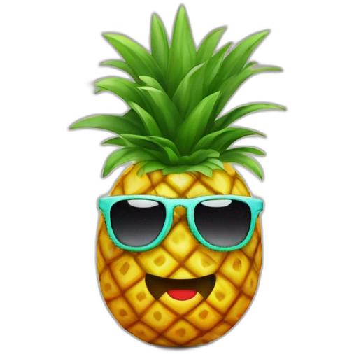 cool and stylish pineapple wearing sunglasses emoji