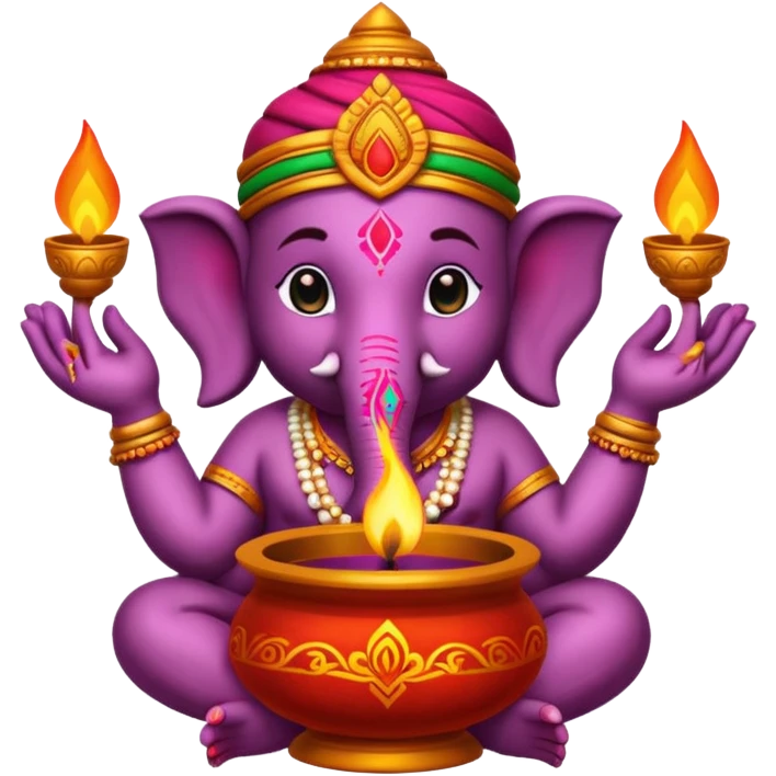 Create an Indian Emoji including 3 to 4 Indian festival. Make it creative and decorative.  emoji