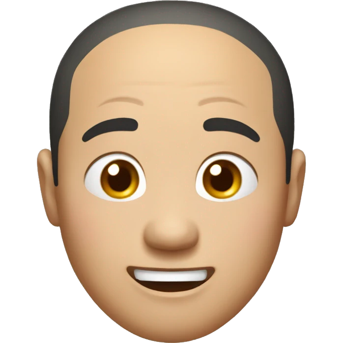 Smiling Mongolian man have a surprised  emoji
