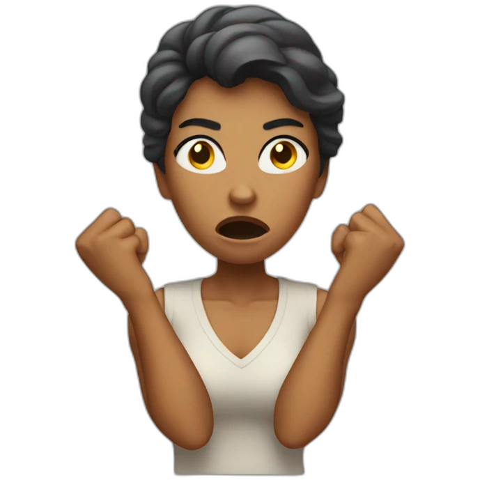 angry woman who has 4 arms emoji