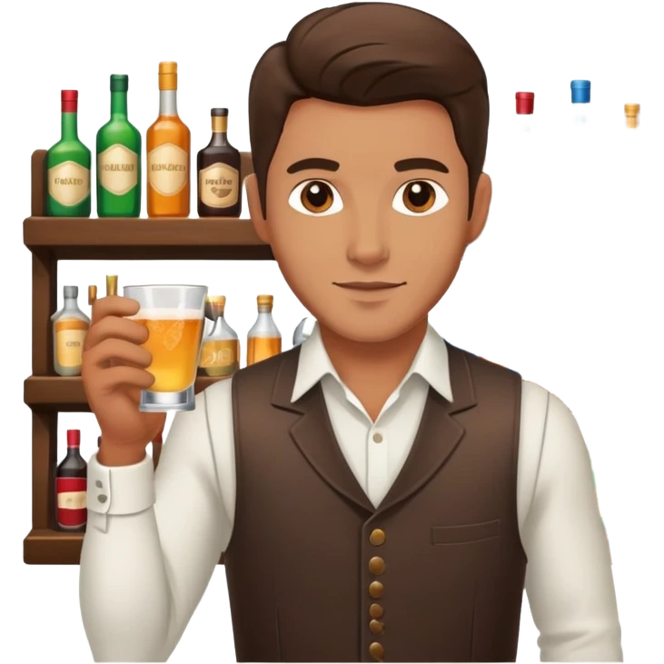 bartender, vest, handsome emoji