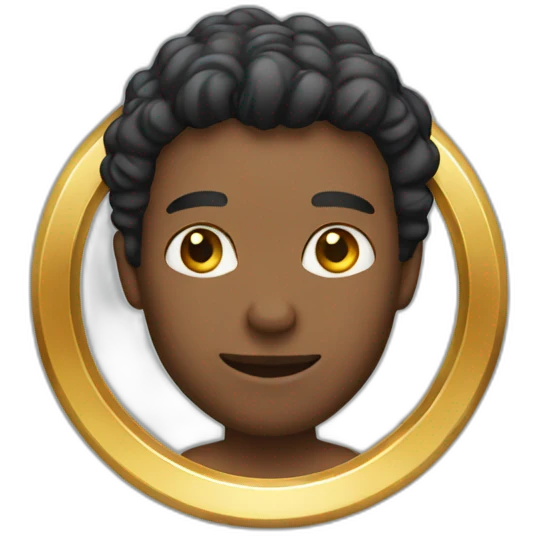 Man wearing a gold ring emoji
