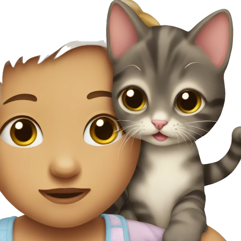 Cat and a baby emoji